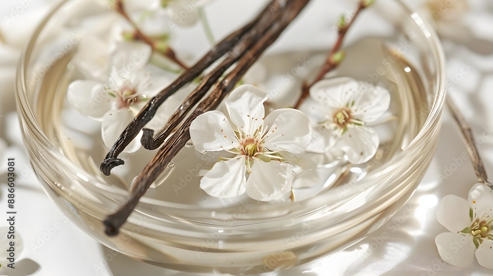 Vanilla sticks and flower on white background. Vanilla sticks and flower on white background.