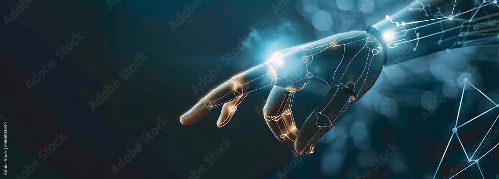 Robotic AI Hand Reaching Out. Robotic AI Hand Reaching Out.