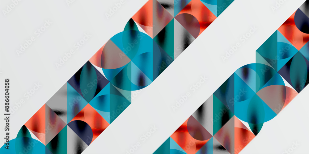 Triangles, round triangles and circles techno art. Vector Illustration For Wallpaper, Banner, Background, Card, Book Illustration, landing page Triangles, round triangles and circles techno art. Vector Illustration For Wallpaper, Banner, Background, Card, Book Illustration, landing page