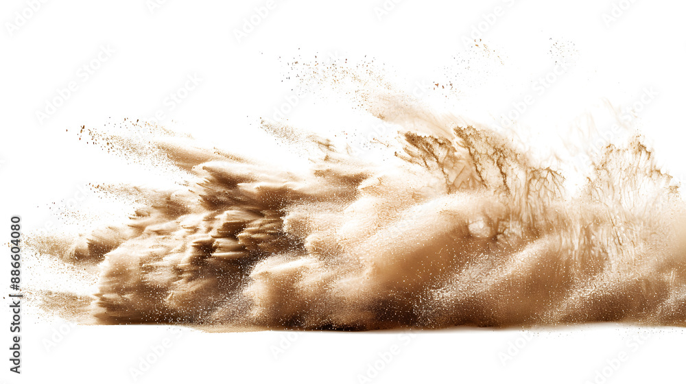 tan cloud of sand on white background tan cloud of sand on white background