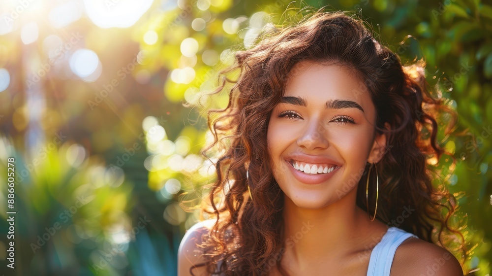 The cheerful woman outdoors The cheerful woman outdoors