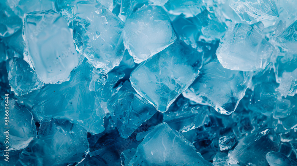 Obraz premium Blue Ice Background with Chunky Ice Pieces