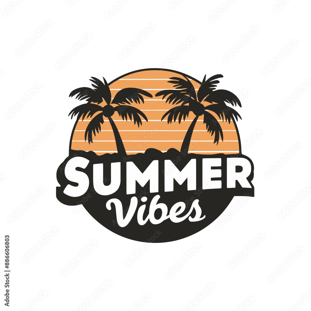 Naklejka premium Summer Vibes Typography Design and Free Vector