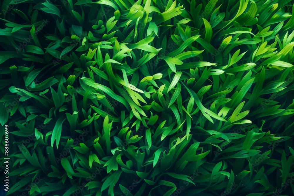Fototapeta premium Green underwater seaweed pattern background