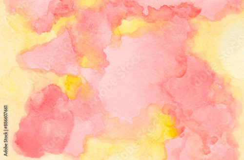 Abstract watercolor background image with a liquid splatter of aquarelle paint, isolated on white.
