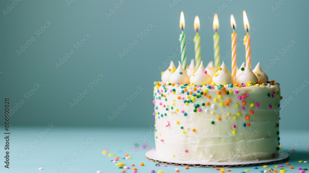 birthday cake with candles