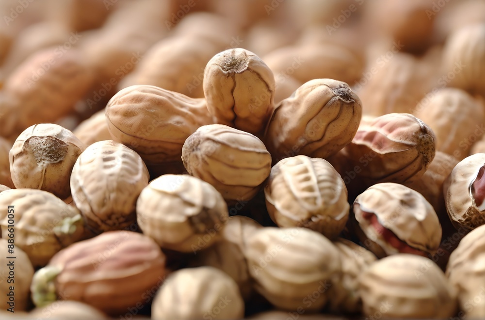 Peanut isolated with white background, 
healthy food organic nuts natural ingredients