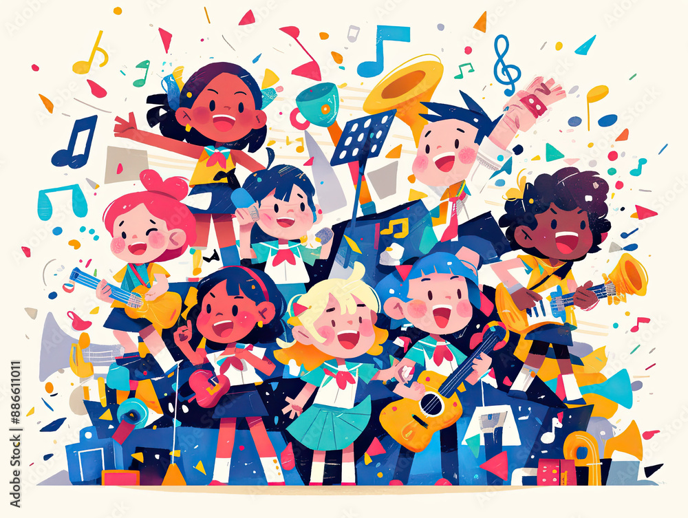 children playing with musical instruments children playing with musical instruments