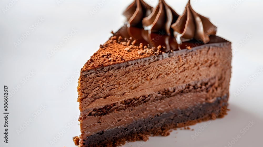Tasty chocolate cake isolated on white. Tasty chocolate cake isolated on white.