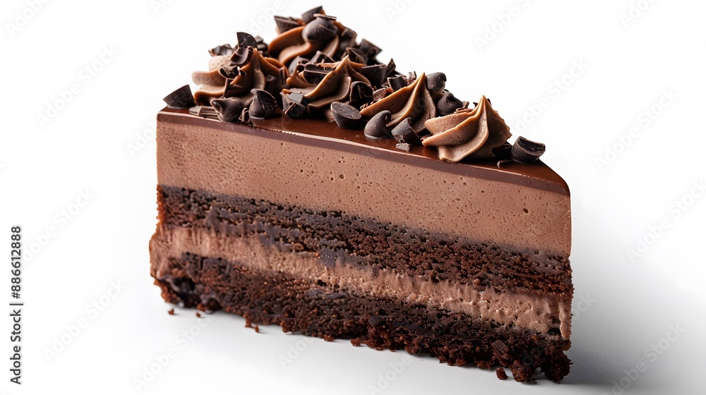 Tasty chocolate cake isolated on white. Tasty chocolate cake isolated on white.