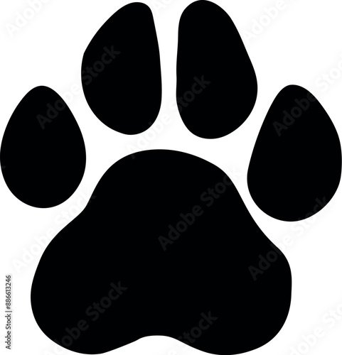 Dog paw print. Paw icon. Vector illustration.
