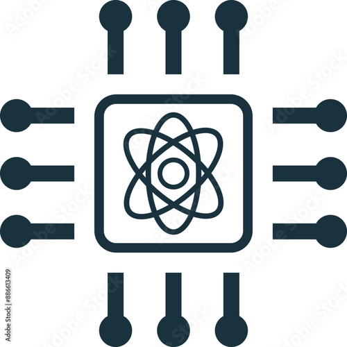 Quantum Computing icon. Simple creative element. Filled monochrome Quantum Computing icon for templates, infographics and banners
