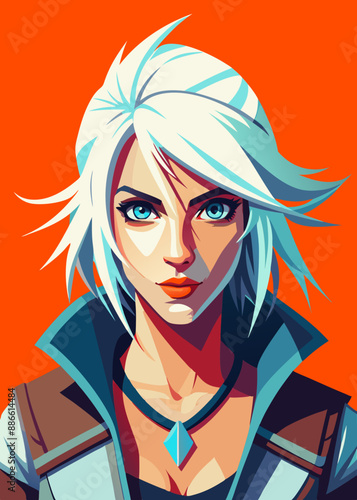 Ciri con ropa punk en cómics retro de estilo moderno del mundo