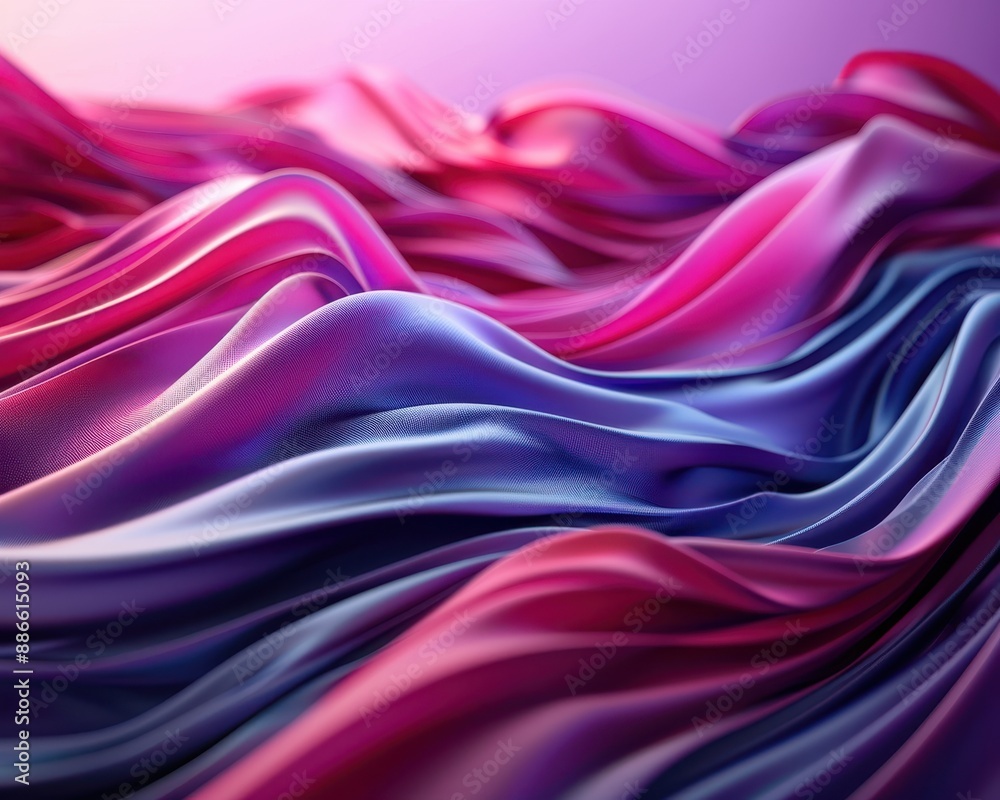 Obraz premium Vibrant, colorful abstract waves with smooth, flowing texture in shades of pink, purple, and blue, creating a dynamic and artistic visual effect.