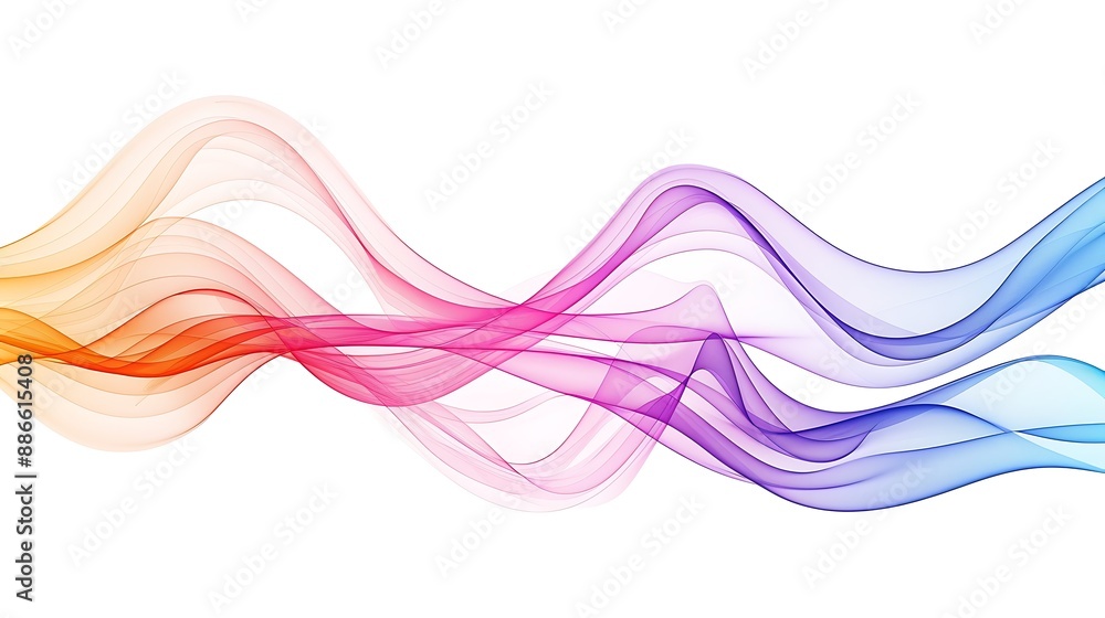 Abstract color spectrum line waves with a clean and simple design on white Abstract color spectrum line waves with a clean and simple design on white