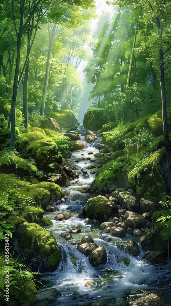Fototapeta premium Serene Forest Stream