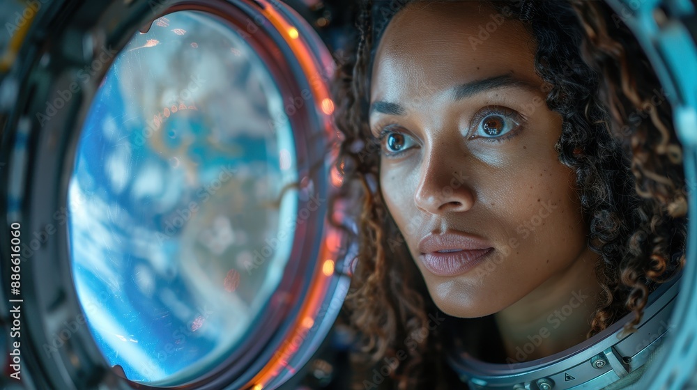 Astronaut Gazing at Earth Astronaut Gazing at Earth