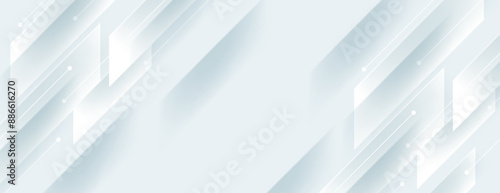 white abstract technology background with diagonal stripes and shadow