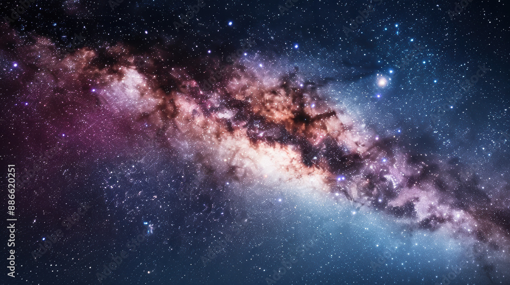 A breathtaking view of the Milky Way galaxy with vibrant colors and countless stars illuminating the night sky. Perfect for space and astronomy enthusiasts. A breathtaking view of the Milky Way galaxy with vibrant colors and countless stars illuminating the night sky. Perfect for space and astronomy enthusiasts.