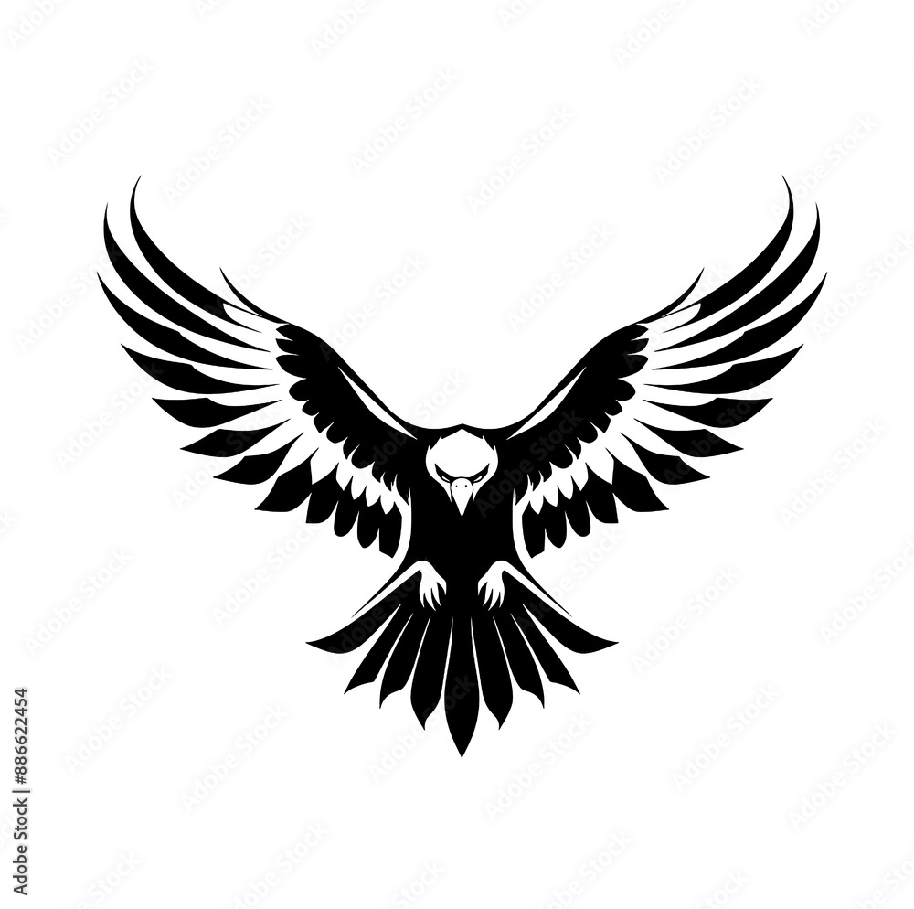 Flying eagle, black and white, modern, simple, for logo design, white background. Flying eagle, black and white, modern, simple, for logo design, white background.