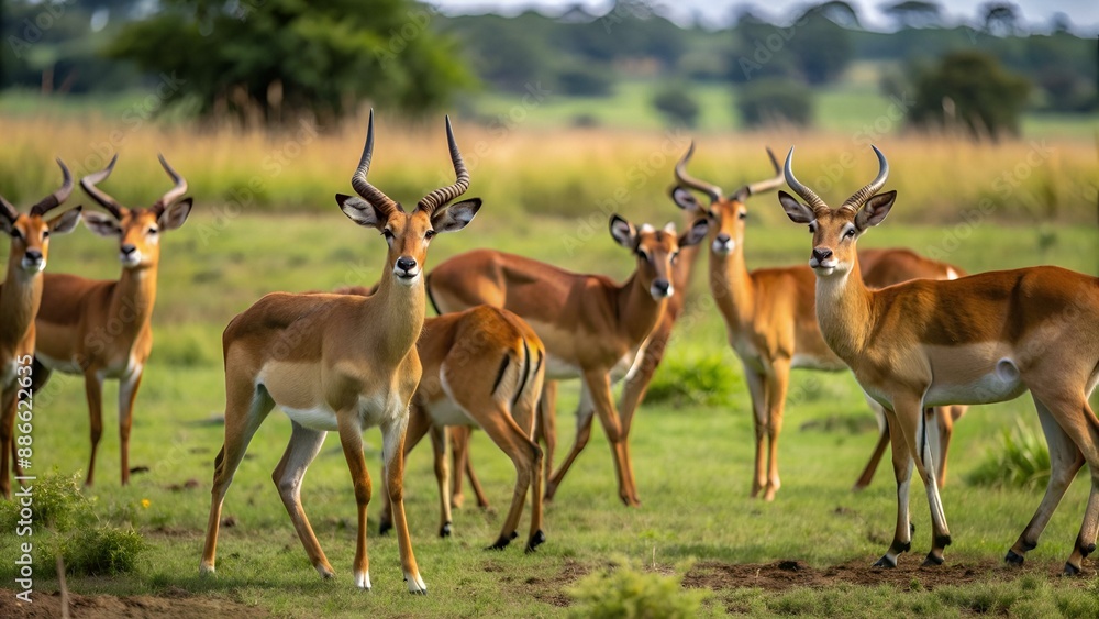 kob (Kobus kob) group in field, Uganda
kob (Kobus kob) herd in field on sunny day, Uganda, 2022
kob (Kobus kob) group in field, Uganda
kob (Kobus kob) herd in field on sunny day, Uganda, 2022