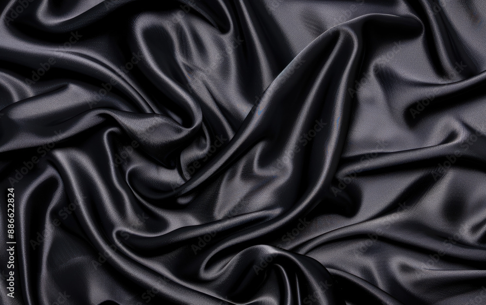Elegant black silk fabric creates a luxurious and smooth texture, perfect for backgrounds, fashion, and design projects. Elegant black silk fabric creates a luxurious and smooth texture, perfect for backgrounds, fashion, and design projects.