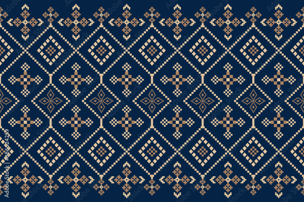 Geometric Pattern Traditional Tribal Style, Pixel Embroidery, Geometric Pattern. Beautiful Background Pattern,Fabric Pattern For Clothes ,Dress, Carpet, Curtain, Sarong, Sari, Scarves, Batik. Geometric Pattern Traditional Tribal Style, Pixel Embroidery, Geometric Pattern. Beautiful Background Pattern,Fabric Pattern For Clothes ,Dress, Carpet, Curtain, Sarong, Sari, Scarves, Batik.