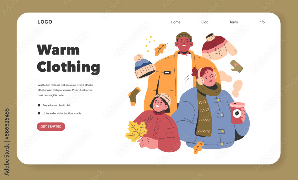 Fototapeta premium Welcome Fall. Flat Vector Illustration