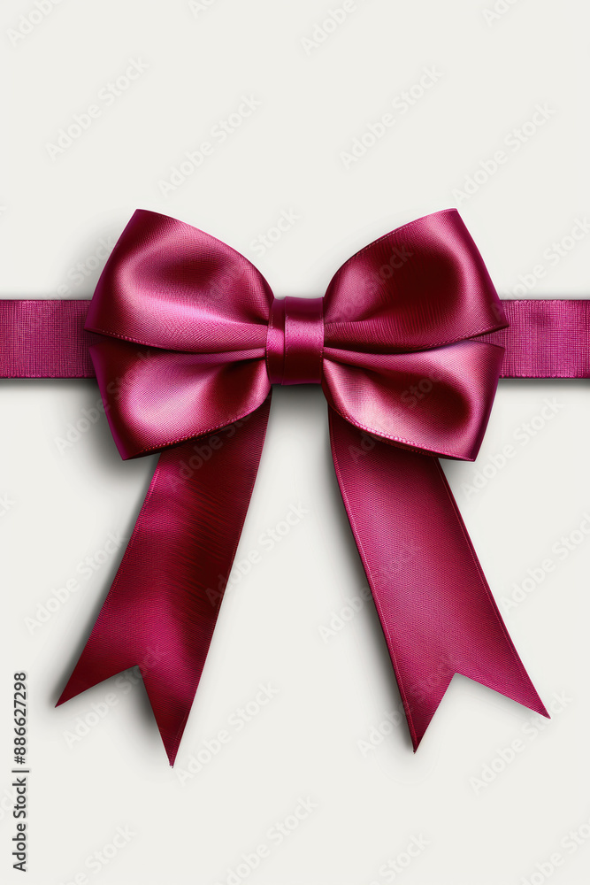 Elegant red satin ribbon bow on a white background, perfect for gift wrapping, holiday decorations, or celebratory events. Elegant red satin ribbon bow on a white background, perfect for gift wrapping, holiday decorations, or celebratory events.
