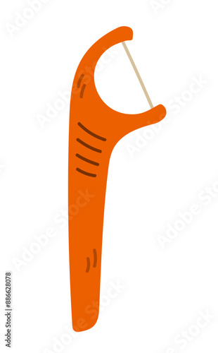 A hand-drawn vector flosser isolated on a white background