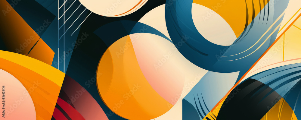 Abstract background featuring dynamic lines and geometric shapes in bold, contrasting colors, forming an energetic, high-impact composition with a sense of depth and movement. Abstract background featuring dynamic lines and geometric shapes in bold, contrasting colors, forming an energetic, high-impact composition with a sense of depth and movement.