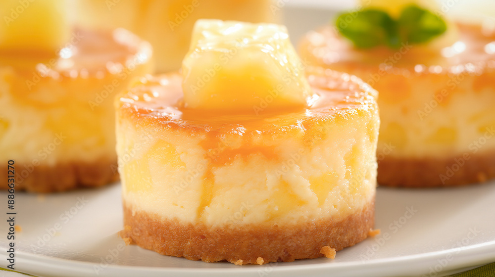 Mini Pineapple Upside-Down Cheesecakes - Delicious Dessert Art