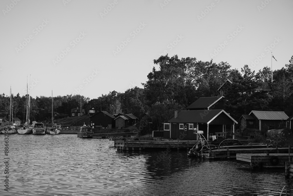 Fototapeta premium View of a harbor in the archipelago