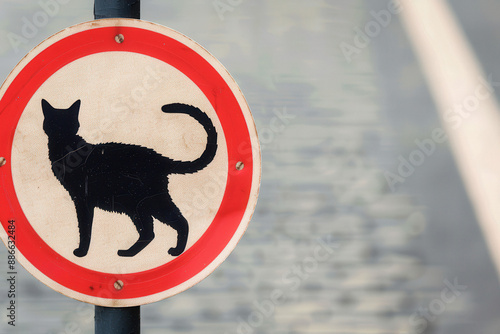 Restriction Sign - 'No Cats...