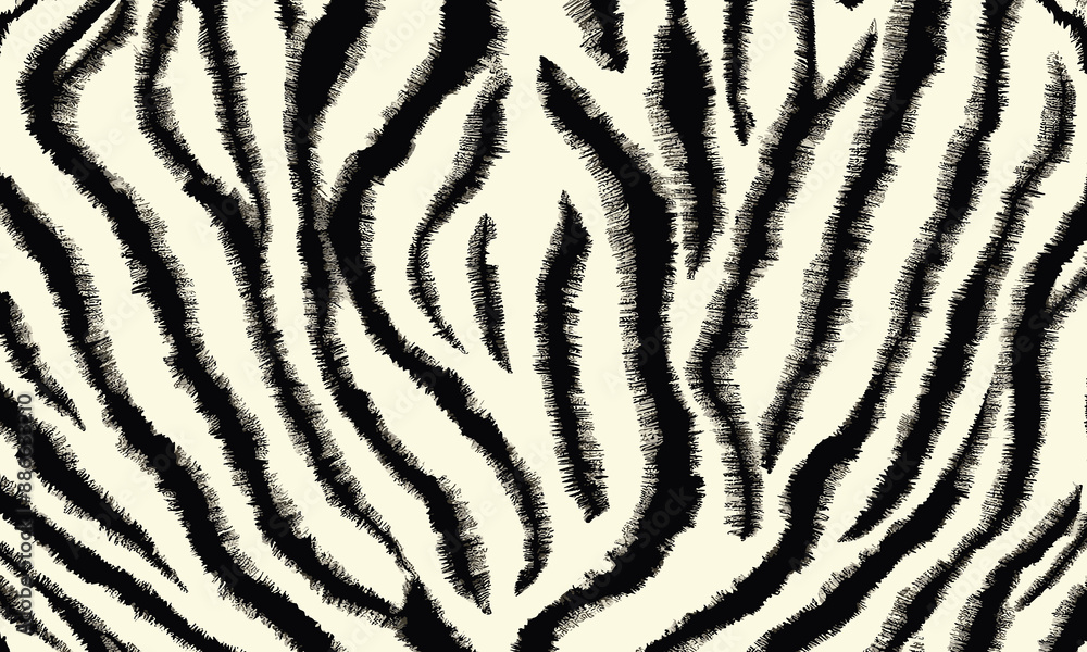 Elegant Black Tiger Skin Pattern Vector Illustration With Seamless Design. Animal Striped Skin Fur Pattern Texture Background Elegant Black Tiger Skin Pattern Vector Illustration With Seamless Design. Animal Striped Skin Fur Pattern Texture Background