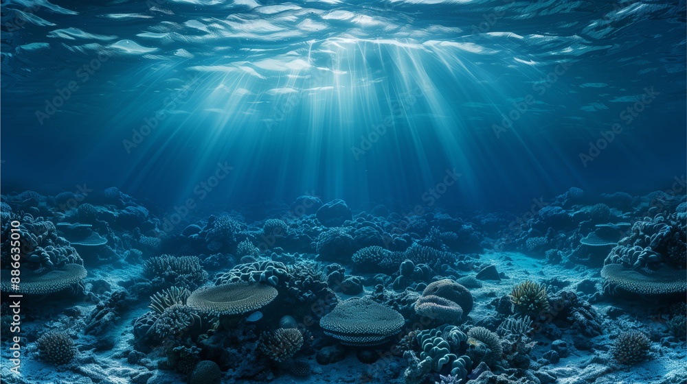 Fototapeta premium underwater scene with reef and fishes