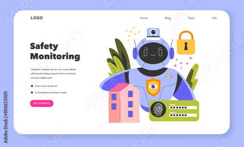 Robot Assistants. Flat Vector Illustration
