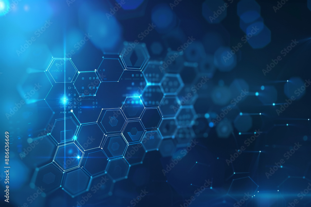 Abstract digital hexagonal molecular structure. Abstract digital hexagonal molecular structure.