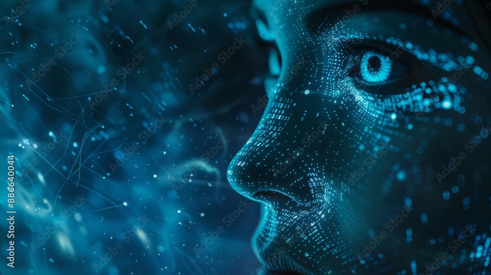 Obraz premium Technology, artificial intelligence, data, audio, graphics and other digital backgrounds