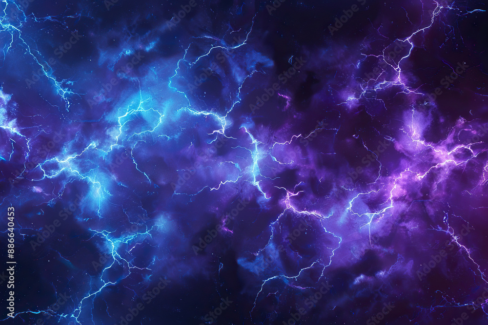 Generative ai on theme of scary bright electric lightning bolt with branches in the night dark sky Generative ai on theme of scary bright electric lightning bolt with branches in the night dark sky