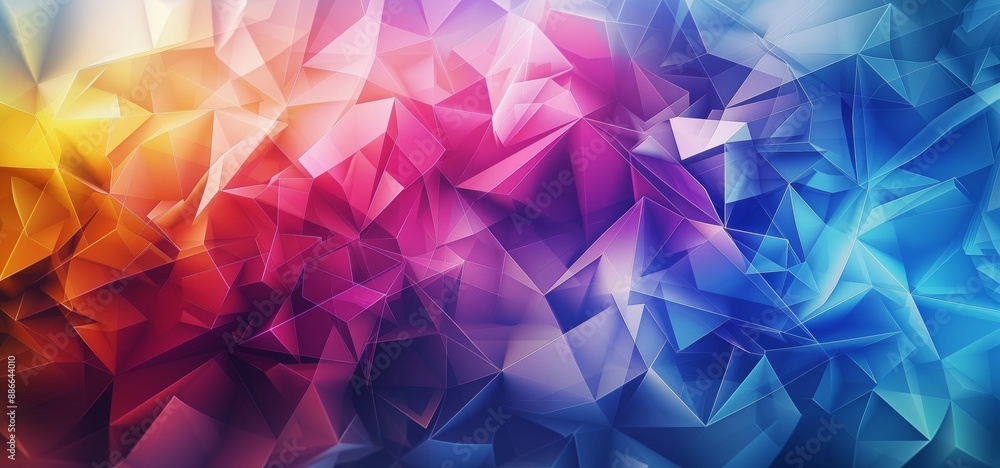Obraz premium Abstract background with polygonal elements and bright abstract shapes and textures, colorful elements, minimalistic composition.