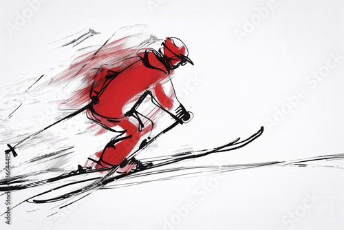 Skiing Stick Figure - Simpl...