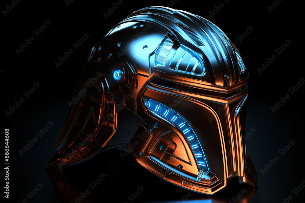 Generative ai on theme of beautiful futuristic space helmet, autonomous programmable new technique