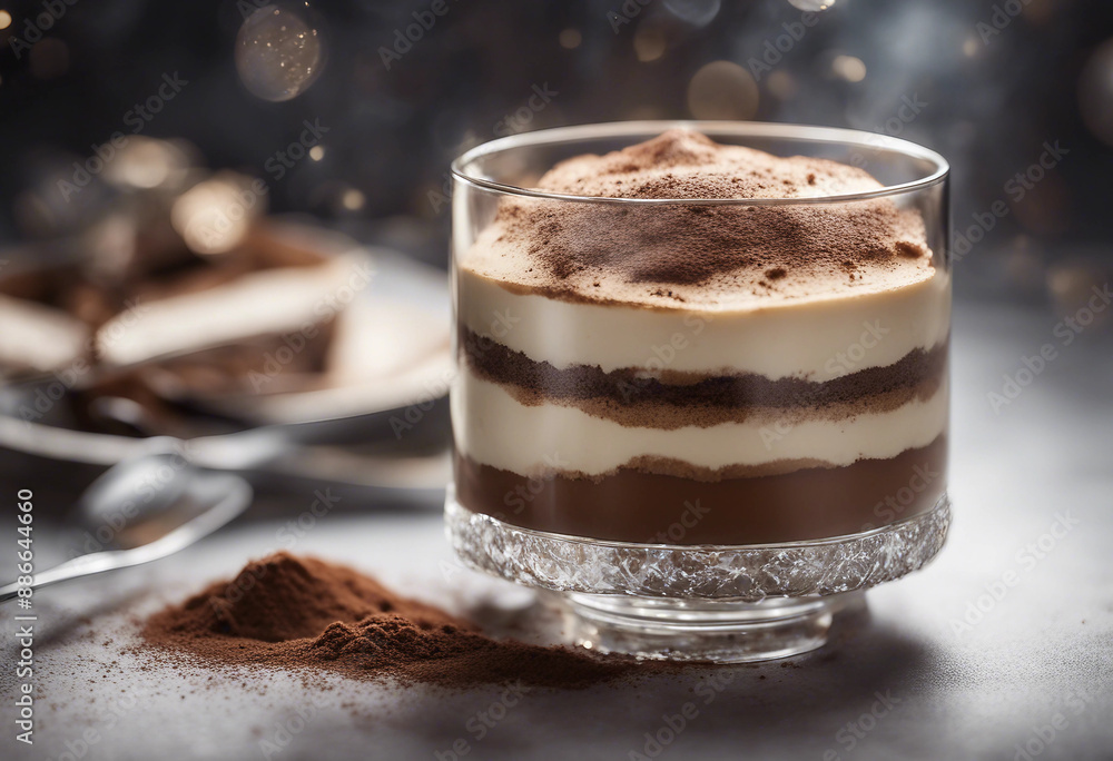 rich tiramisu served in a crystal glass with a dusting of cocoa powder
rich tiramisu served in a crystal glass with a dusting of cocoa powder