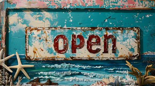 Charming Vintage Storefront with Inviting 'Open' Sign – A Cozy Urban Retail Scene, Opensign, Buisiness Sign, In Store, Seasite Style  photo