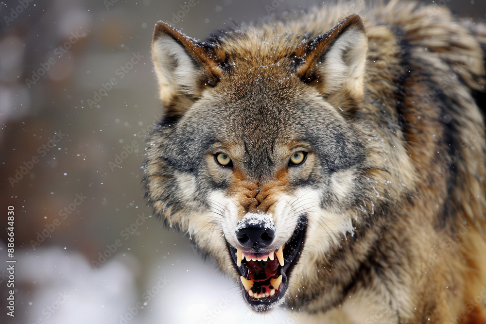 Intense Snarling Wolf - Detailed Wildlife Art Intense Snarling Wolf - Detailed Wildlife Art