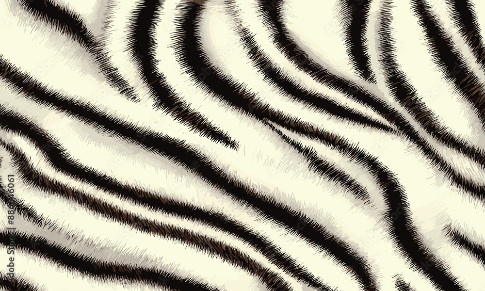 White Tiger Skin Pattern Vector Illustration In Vibrant Colors. Animal Striped Skin Fur Pattern Texture Background White Tiger Skin Pattern Vector Illustration In Vibrant Colors. Animal Striped Skin Fur Pattern Texture Background