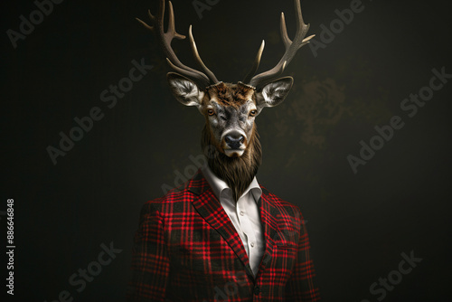 a deer with antlers in a suit © Georgi
