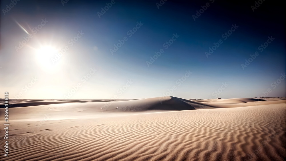 Naklejka premium Whispers of the Desert: A Study in Sand and Light Generative AI Machine-created