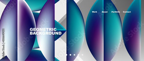 Colorful gradients with abstract geometric shapes. Vector Illustration For Wallpaper, Banner, Background, Card, Book Illustration, landing page